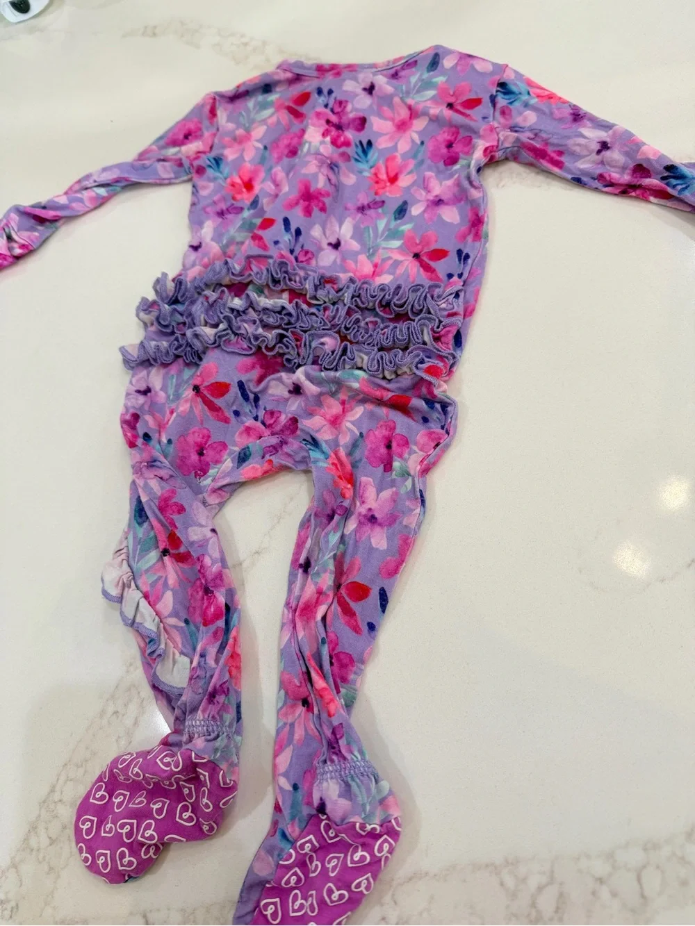 3pc Bamboo bundle Baby Girl Floral Zip Sleepers 3-6M Bums & Roses LEV Baby